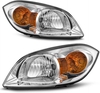 OEDRO? Headlights Assembly for 2005-2010 Chevy Cobalt & 2007-2010 Pontiac G5 & 2005-2006 Pontiac Pursuit Clear Lens Headlamps Left+Right