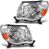 OEDRO? Headlights Assembly for 2005-2011 Toyota Tacoma 2-Door & 4-Door,  Amber Reflectors and Clear Lens