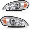 OEDRO? Headlights Assembly for 2006-2013 Chevy Impala 2006-2007 Monte Carlo,  Chrome Housing Clear Lens