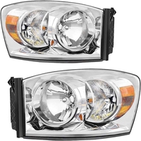 OEDRO? Headlights Assembly for 2007-2008 Dodge Ram 1500,  2007-2009 Dodge Ram 2500 3500 , Clear Housing Amber Reflector