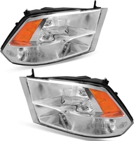 OEDRO? Headlights Assembly for 2009-2018 Dodge Ram 1500 2500 3500 Pickup,  Black Housing with Daytime Lights