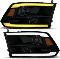 OEDRO? Headlights Assembly for 2009-2018 Dodge Ram 1500 2500 3500 w/ LED DRL Turn Signal Light Smoked Housing
