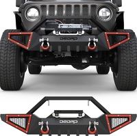 OEDRO Jeep Front Bumper for 18-22 Wrangler JL & JLU,  20-21 Gladiator JT with Winch Plate Mounting & 2 x D-Ring