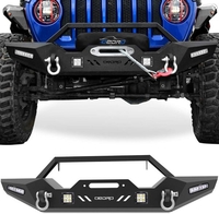OEDRO Jeep Full Width Front Bumper with Winch Plate Mounting for 2018-2022 Wrangler JL,  2020-2021 Gladiator