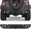 OEDRO Jeep Rear Bumper for 1987-2006 Wrangler TJ & YJ with Hitch Receiver & LED Lights