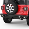 OEDRO Jeep Rock Crawler Rear Bumper for 2007-2018 Wrangler JK with Hitch Receiver & 2X LED Lights