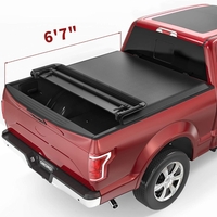 OEDRO? Quad Fold Tonneau Cover for 2015-2021 Ford F-150,  Soft Four-Fold Truck Bed Covers 6.6 Feet Bed