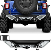 OEDRO? Rear Bumper for 2018-2021 Jeep Wrangler JL & Unlimited JLU (2/4 Doors),  with Hitch Receiver & D-Rings