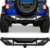 OEDRO? Rear Bumper for 2018-2022 Jeep Wrangler JL & Unlimited JLU (2/4 Doors),  Full Width Bumper w/D-Rings & Hitch Receiver & Reflective Armor