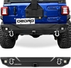 OEDRO? Rear Bumper for 2018-2022 Jeep Wrangler JL,  Rock Crawler Bumper with Hitch Receiver 2 x LED Lights & 2 x D-Rings (Not for JK)